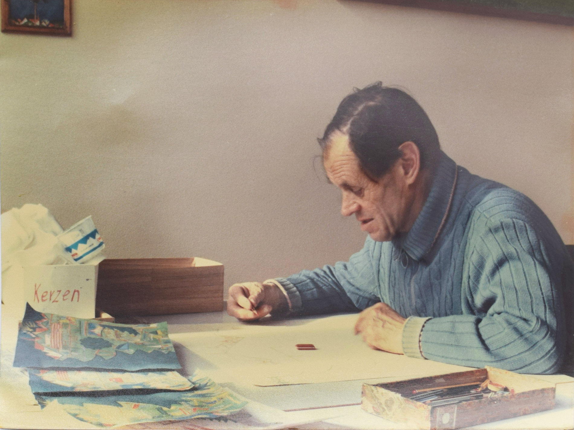 Ernst Weiß beim Malen